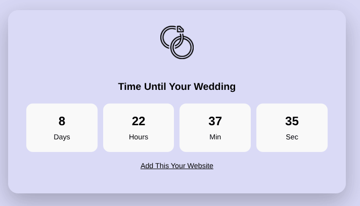 countdown wedding widget
